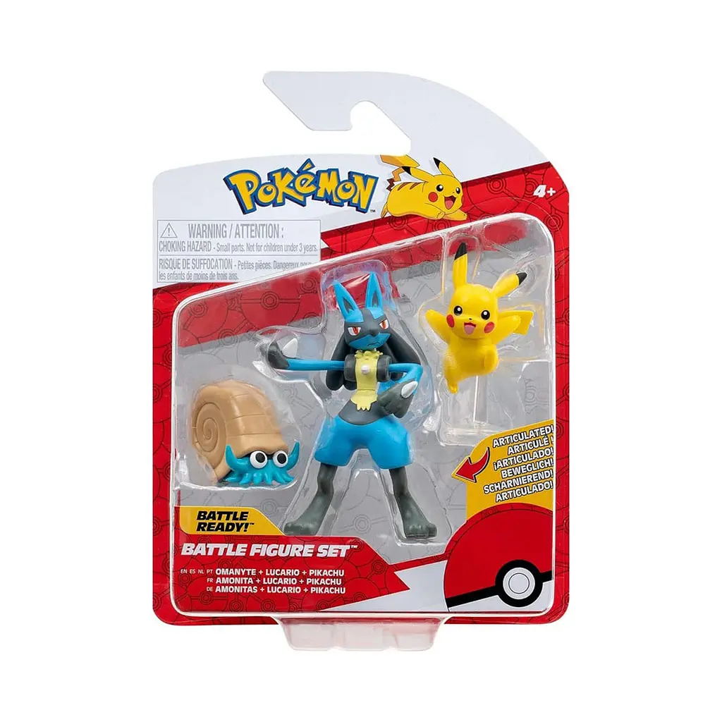 Набір ігрових фігурок Pokemon W17 Battle figure Omanyte + Lucario + Pikachu (PKW3054) - фото 2