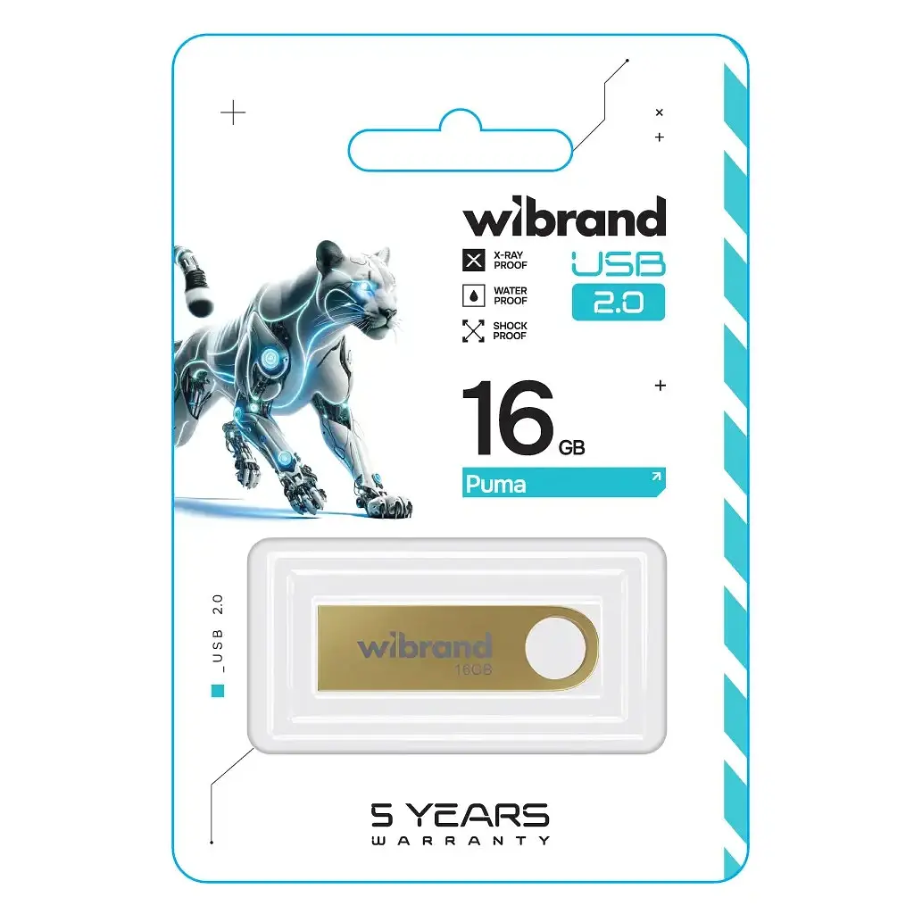 USB флеш накопитель Wibrand 16GB Puma Gold USB 2.0 (WI2.0/PU16U1G) - фото 2