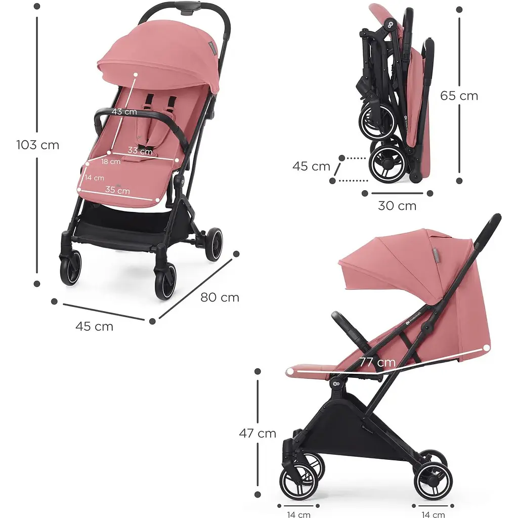 Прогулянкова коляска Kinderkraft Indy 2 Dhalia Pink рожева (00-00305096) - фото 7