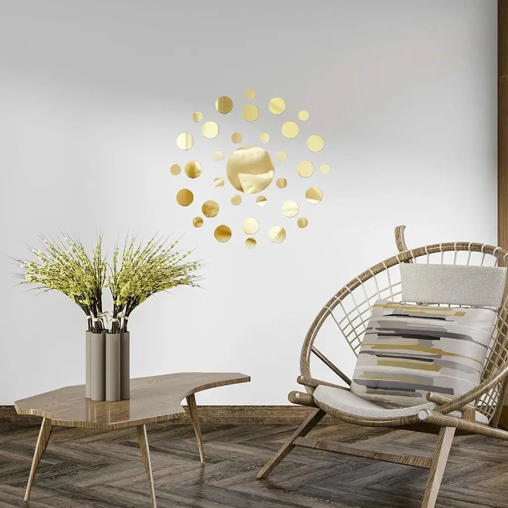Дзеркальний декор Wall Sticker SW-00002499 акриловий самоклеючий 33 шт. золото - фото 5