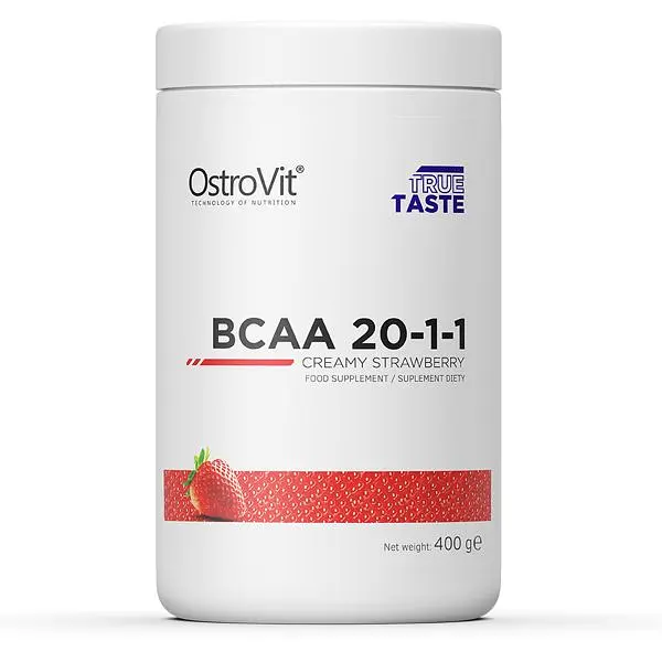 Амінокислота BCAA OstroVit BCAA 20-1-1, 400 грам - Полуничний крем