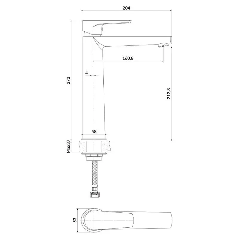 Змішувач для умивальника Cersanit Moduo S951-371 високий одноважільний Хром 30412 - фото 3