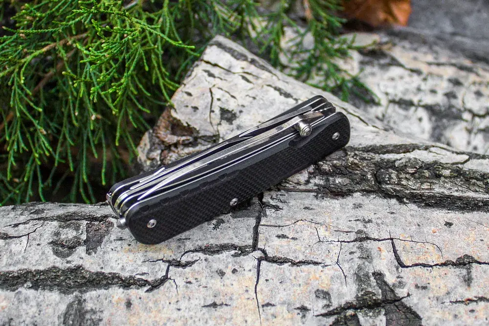 Багатофункціональний ніж Ruike Trekker LD32-B, (8.5 см) 12C27 / G10 чорний, 11 інстр. - фото 2
