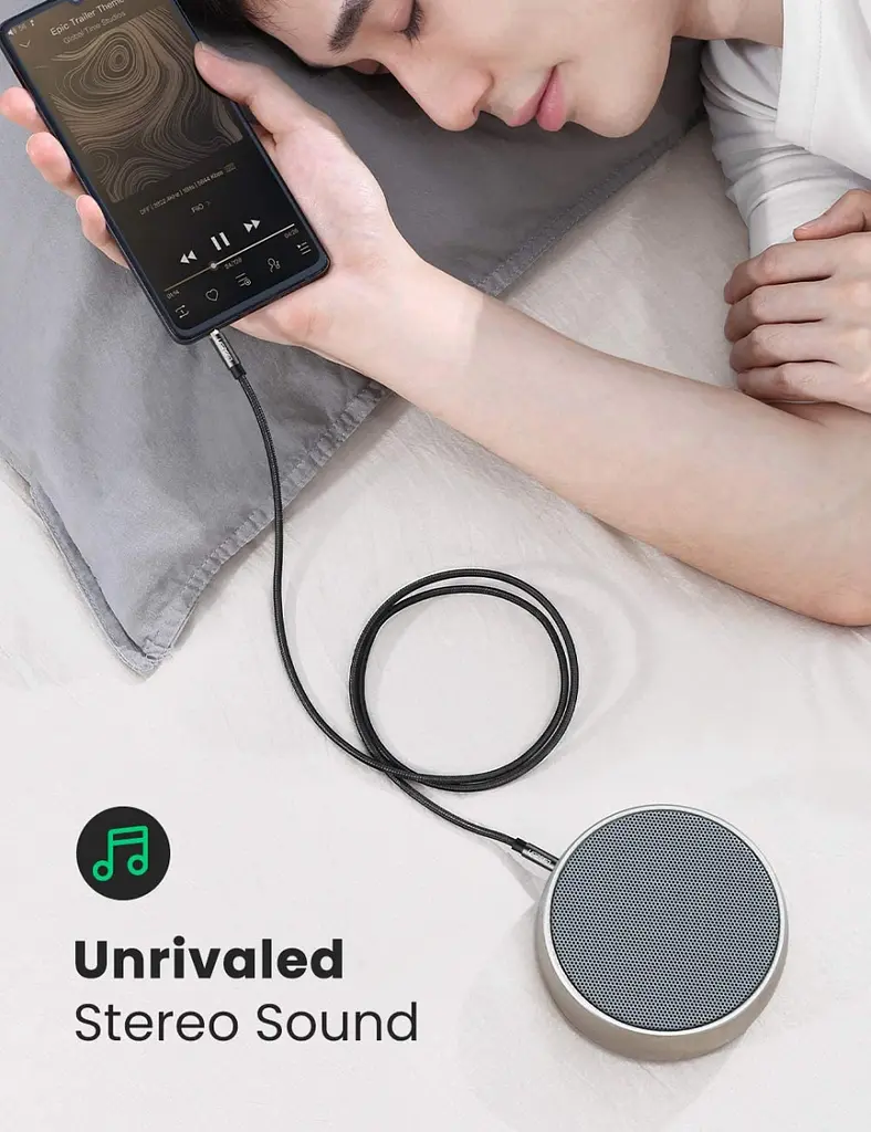Аудіо кабель AUX 3.5mm (miniJack) Ugreen AV112 1м Чорний - фото 4