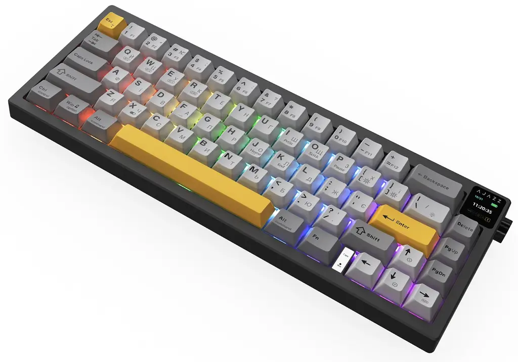 Клавіатура ігрова механічна бездротова Ajazz AK-650B Black RGB Flying Fish Switch Hot-Swap 2.4G/Bluetooth/USB - фото 4