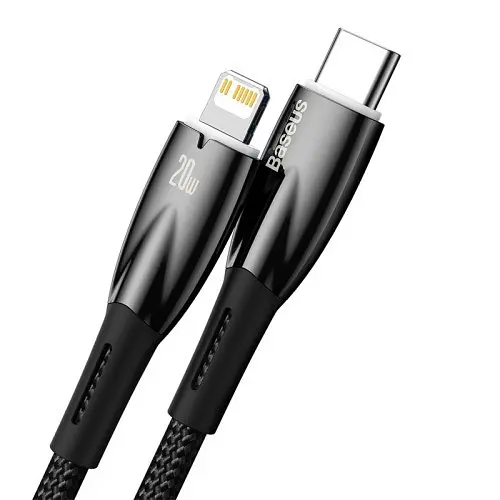 PD Кабель Baseus Glimmer Series Fast Charging Data Cable Type-C to iP 20W 1m чорний CADH000001 - фото 3
