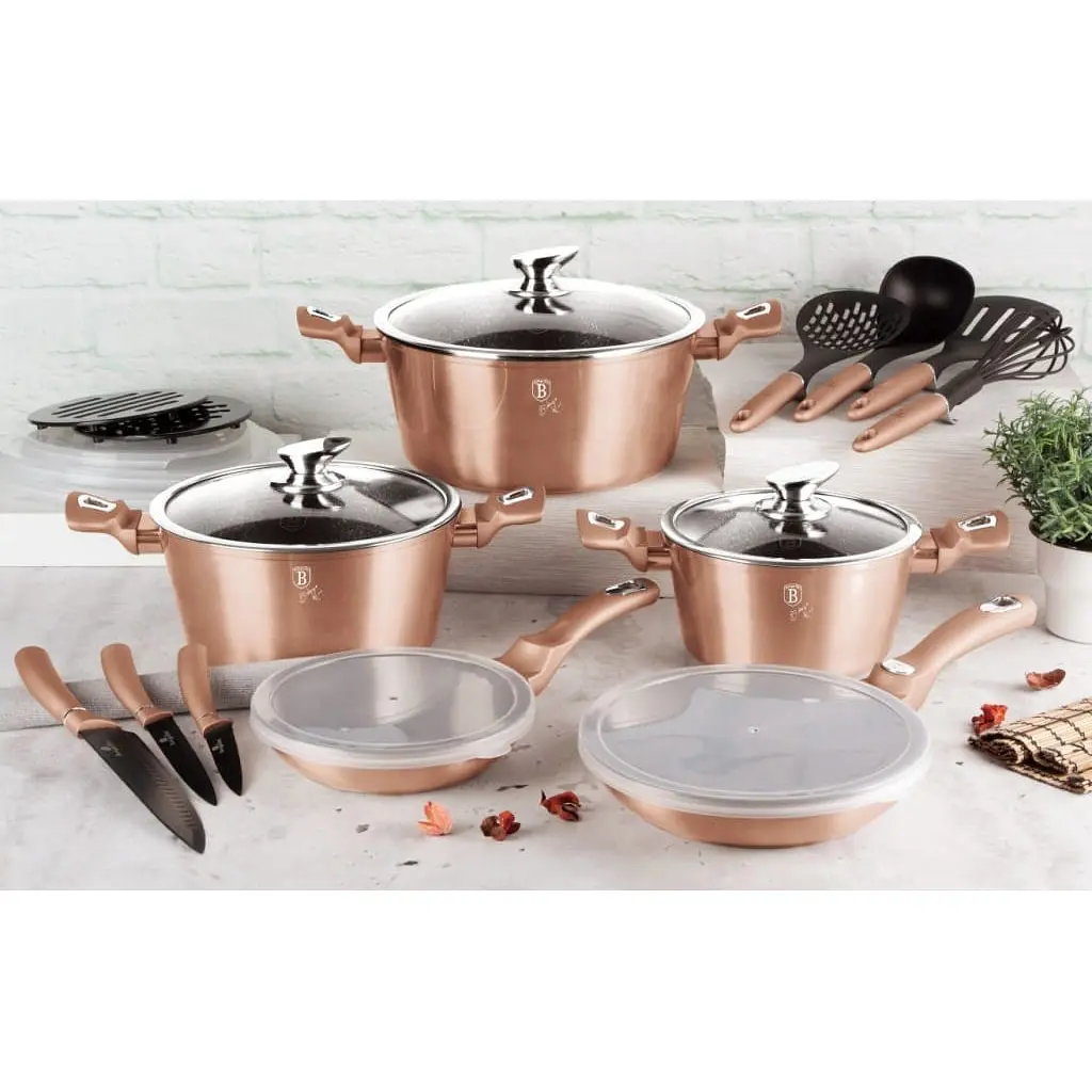 Набір посуду Berlinger Haus 11 предметів рожеве золото (BH 7034) - фото 3