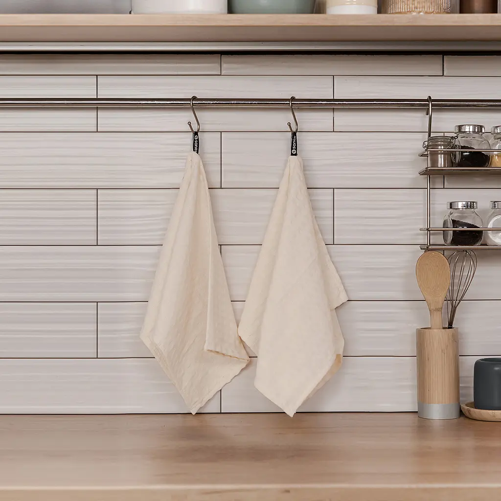 Набор вафельных полотенец для кухни Sonex Cleo 40х60 см, 2 шт. бежевый (SO102553) - фото 2