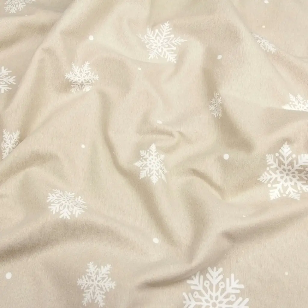 Наволочка Cosas Snowflakes latte фланелева 70х70 см бежева (Flannel_SnowflakesLatte_70x70) - фото 3