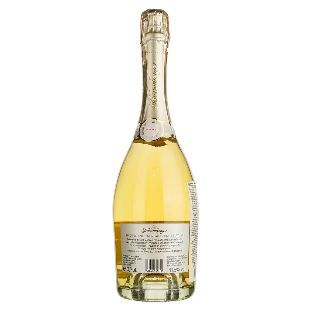Игристое вино Schlumberger Reserve Pinot Blanc brut nature, белое, брют, 11,5%, 0,75 л - фото 2