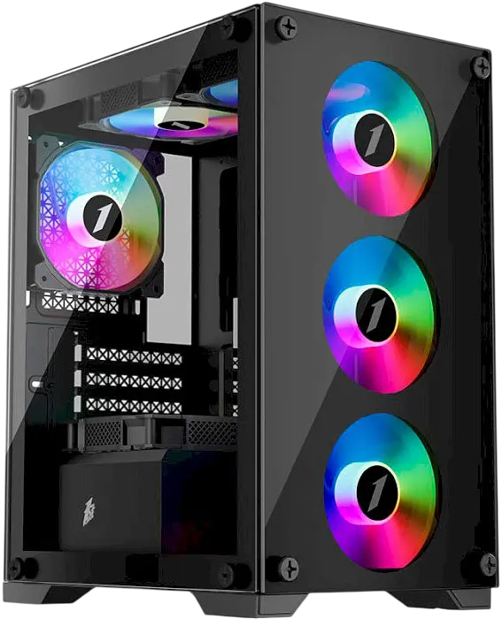 Корпус 1stPlayer X2-M-BK-4F7 ARGB Black
