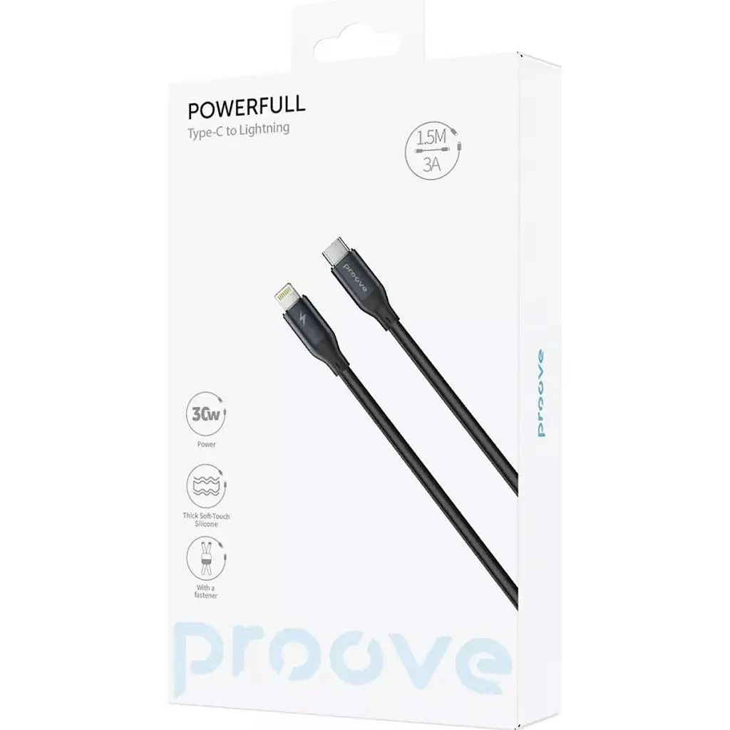 Кабель Proove PowerFull USB-C to Lightning 30W 1.5m Black (CCPF11002101) [130354] - фото 5