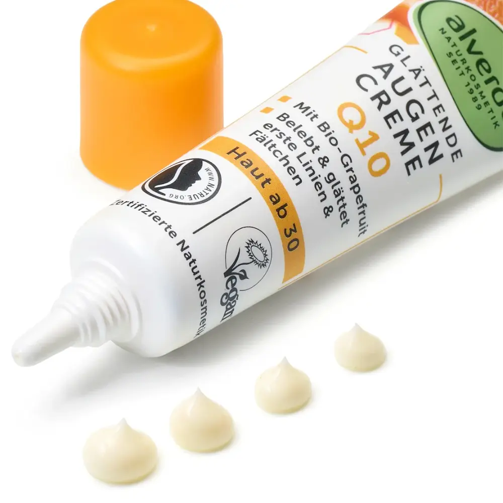 Крем Alverde Naturkosmetik Q10 для шкіри навколо очей з грейпфрутом та обліпихою 15 мл - фото 4