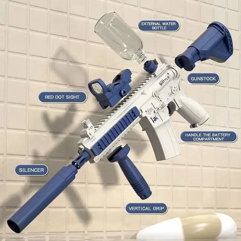 Водяний автомат електричний акумуляторний Water Gun M416 - фото 7