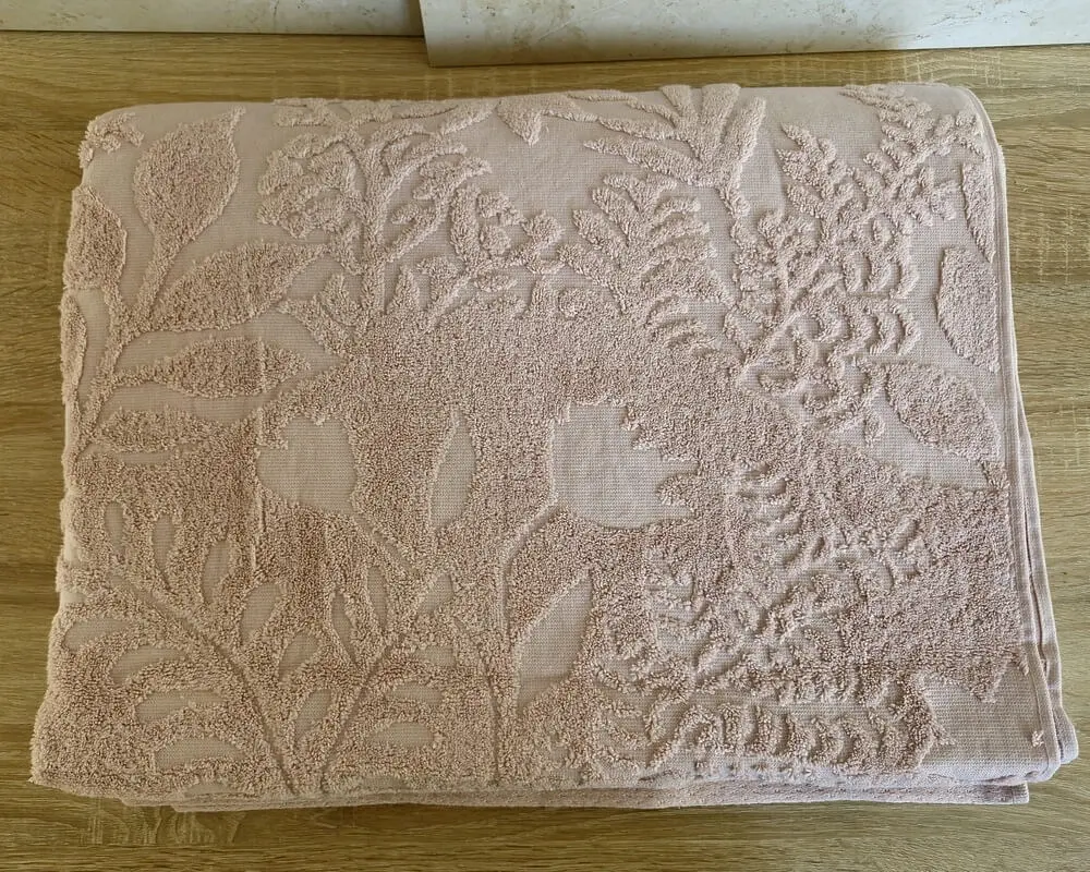 Простирадло махрове жакардове Parisa Home Premium 200х220 щільність 470 г/м2 пудра - фото 4