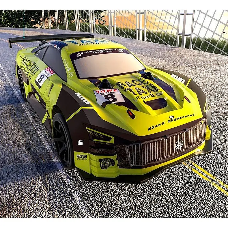 Машинка на радіокеруванні JJRC Q165 1:18 Race Taxi Drift Car Black/Yellow [142535] - фото 3