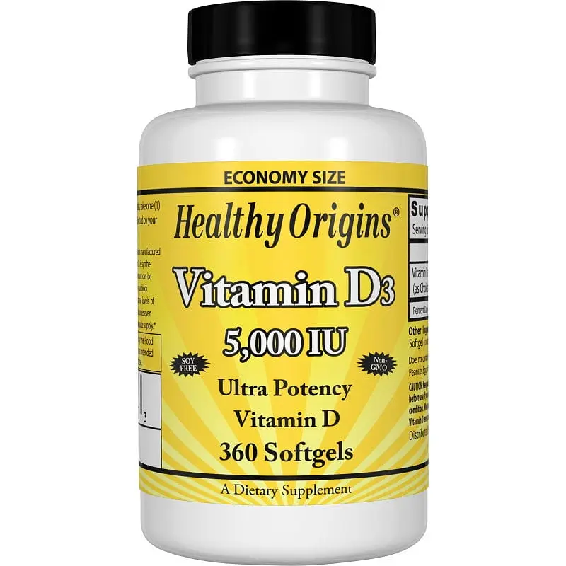 Витамины и минералы Healthy Origins Vitamin D3 5000 IU 360 капсул - фото 2