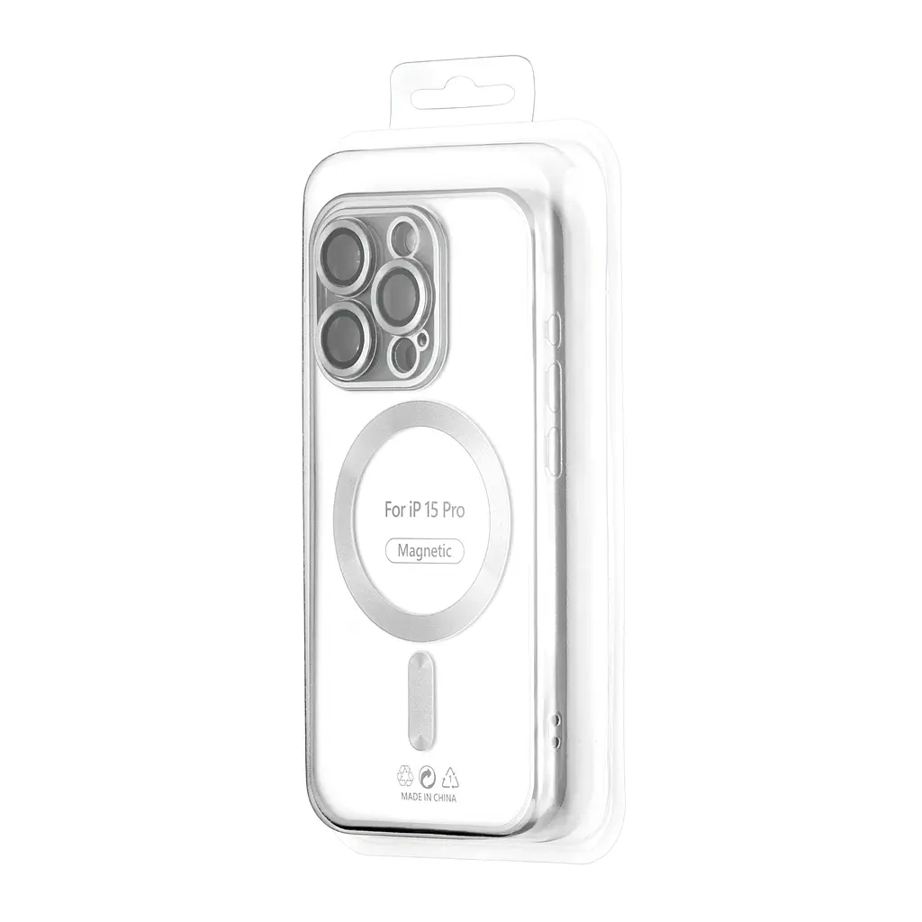 Чохол Ductil Metallic Edge with MagSafe (Protected Camera & Lens) iPhone 15 Pro Silver - фото 2