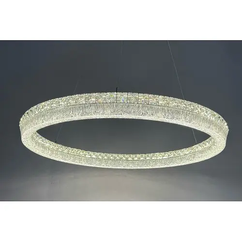 Люстра кільце Linisoln 633-800 метал, кришталь, акрил LED 115 Вт 17-20 м2 120-50 см 80 см - фото 2