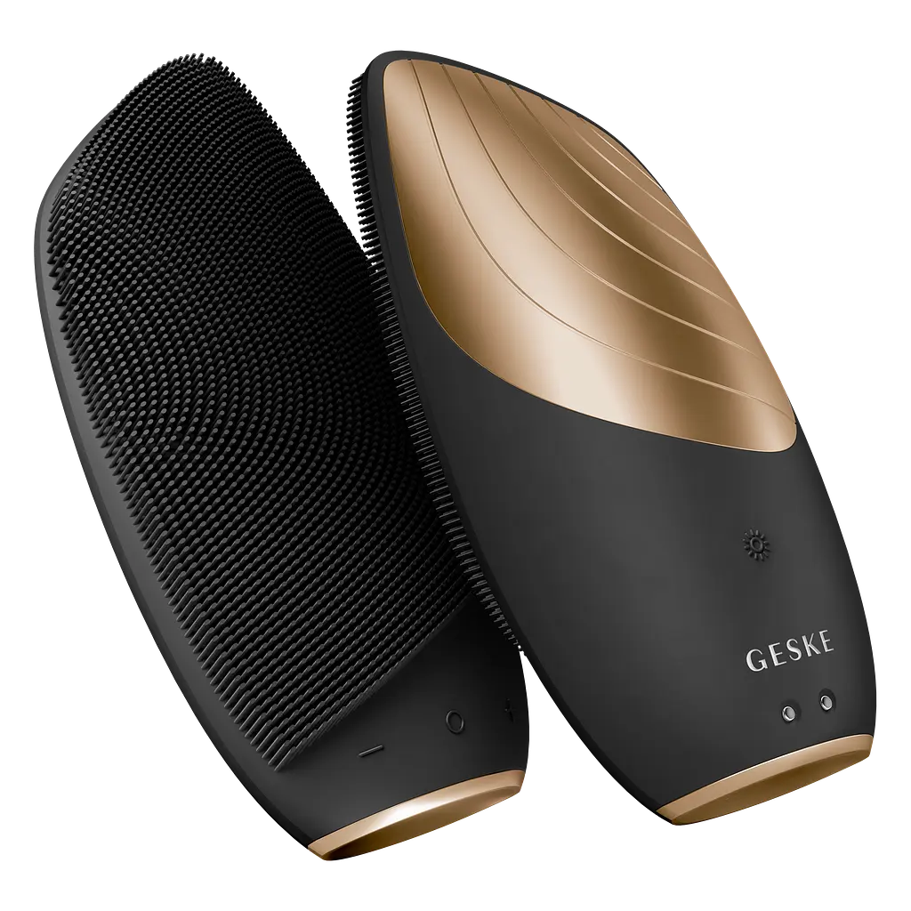 Уценка. Электронная звуковая термощетка для лица GESKE Sonic Thermo Facial Brush 6 в 1 серая - фото 3