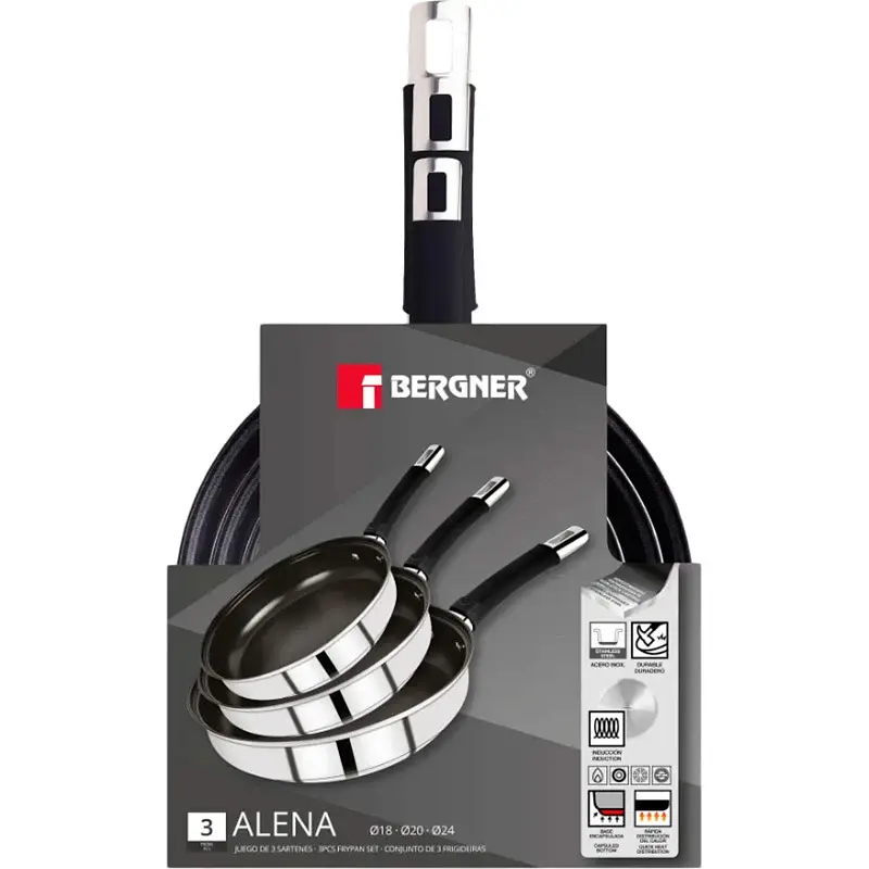 Набор сковородок Bergner Alena 18/20/24 см 3 предмета (BGEU-5529) - фото 2