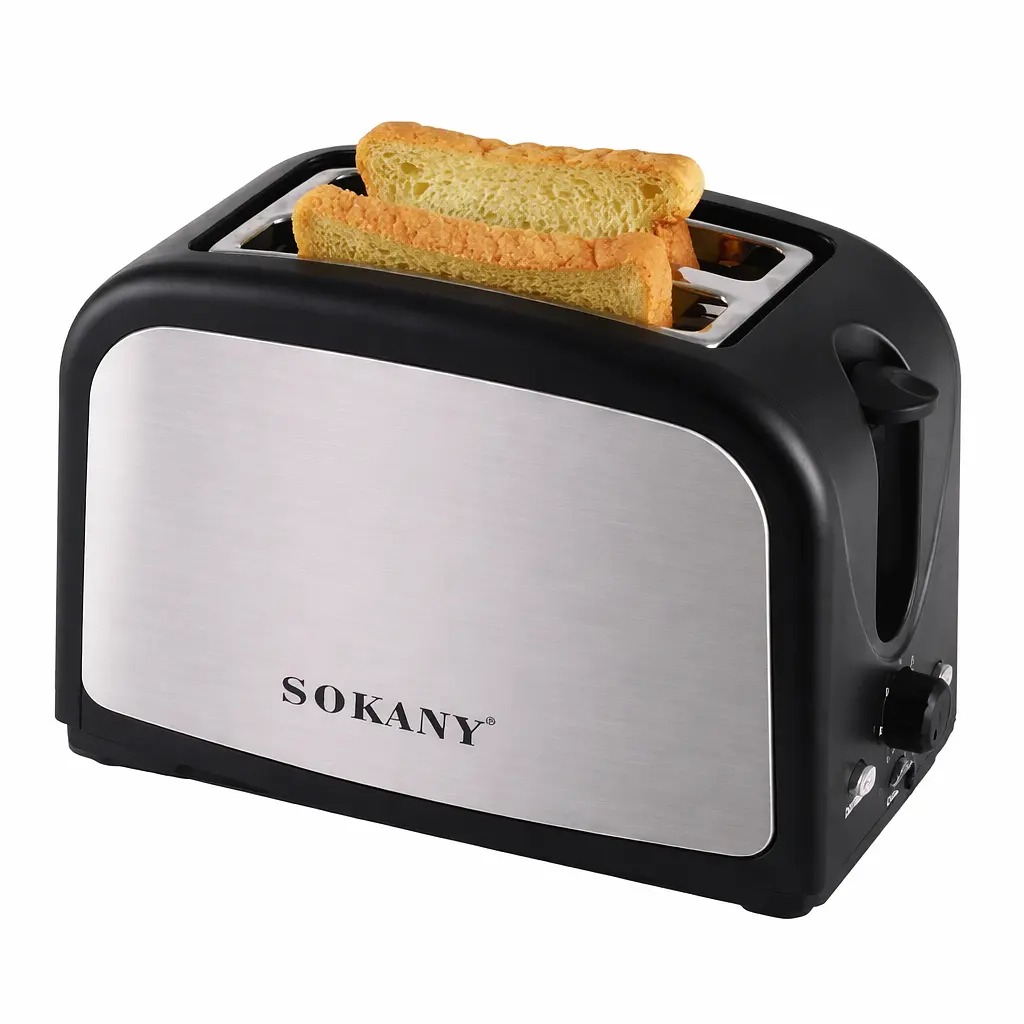 Електричний тостер Sokany HJT-008S на 2 скибочки, 800 Вт