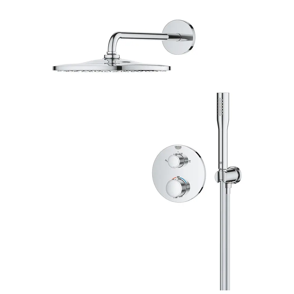 Душова система прихованого монтажу термостатична Grohe QuickFix Precision з Vitalio Rain Mono 310 34880000, Хром - фото 4