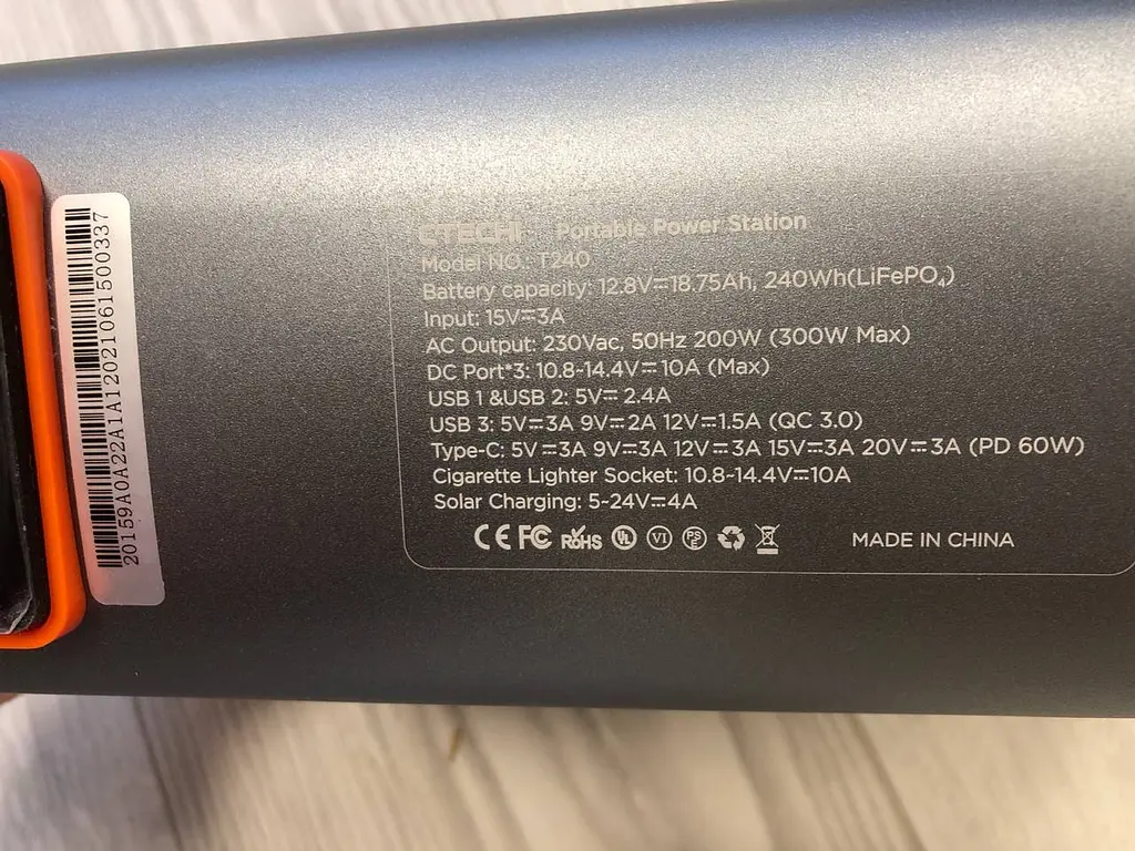 Зарядная станция CTECHi T240 200W 240Wh LiFePO4 Refurbished - фото 8