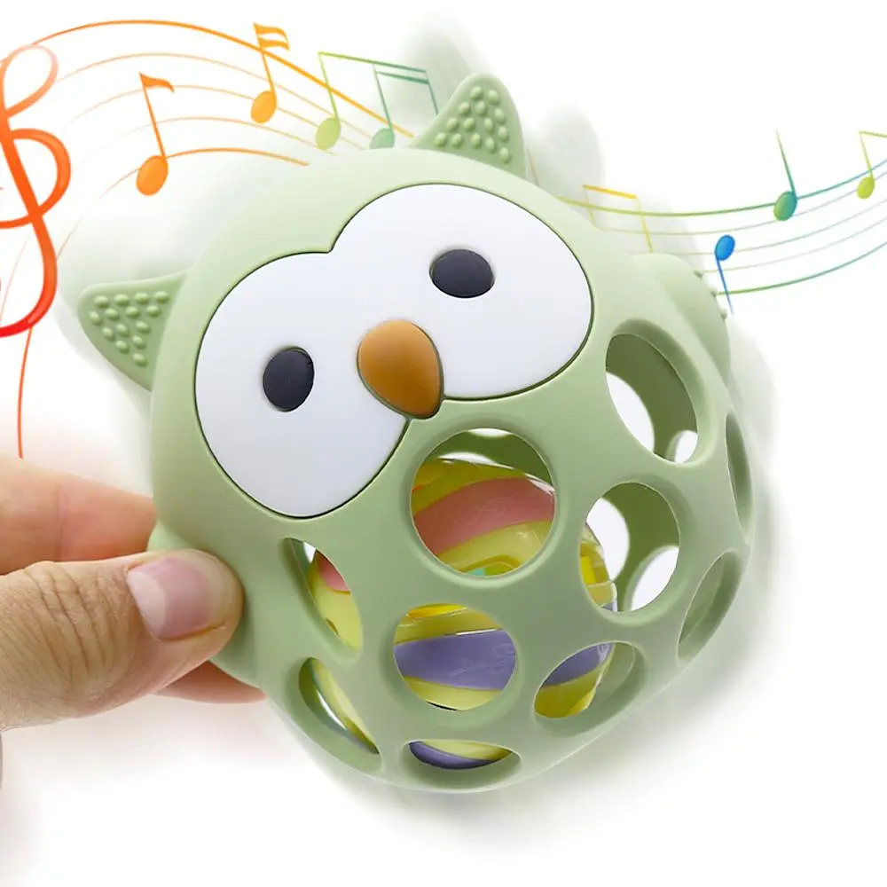 Набір силіконового дитячого посуду Cheeks для прикорму на присосках із харчового силікону темно рожевий з гризунком прорізувачем-брязкальцем  duplication - фото 6