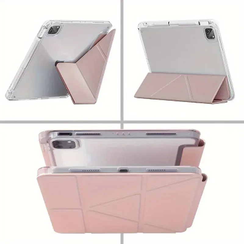 Чохол до планшета BeCover Ultra Slim Origami Transparent Apple iPad Pro 11" M4 2024 Pink (711691) - фото 5