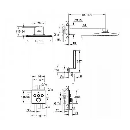 Душова система Grohe Grohtherm SmartControl 34706000, Хром - фото 2
