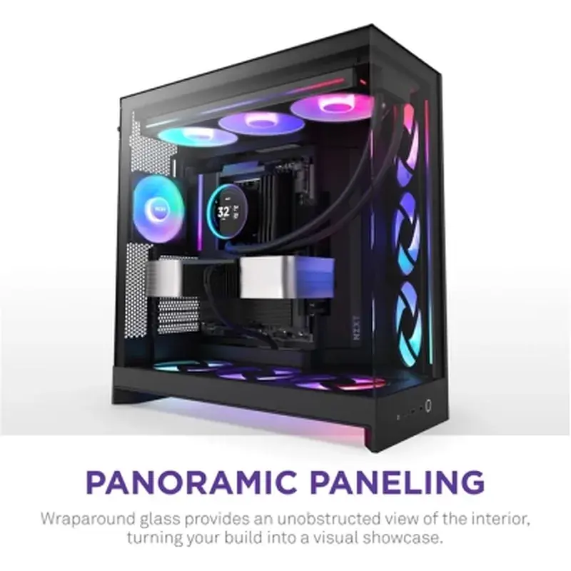 Корпус для ПК NZXT H9 Flow RGB Dual-Chamber All Black (CM-H92FB-R1) - фото 7