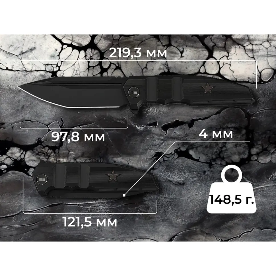 Ніж складаний туристичний Weknife Breach (9.8 см) Bohler M390 / Titanium чорний - фото 13