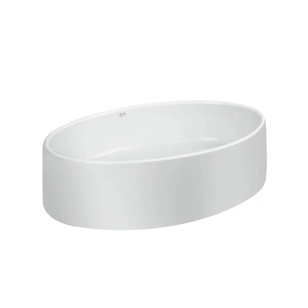 Умивальник Qtap Kolibri накладний овальний 500x360x140 мм White + донний клапан PU02, Білий - фото 4