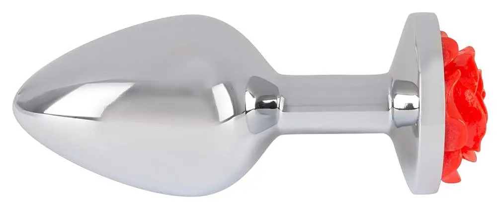 Анальна пробка Rose Butt Plug 9 см (сріблястий) - фото 4