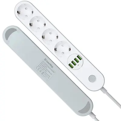 Мережевий фільтр живлення ColorWay (CW-CHE44W), 4 розетки/4USB White 2M (CW-CHE44W) - фото 4