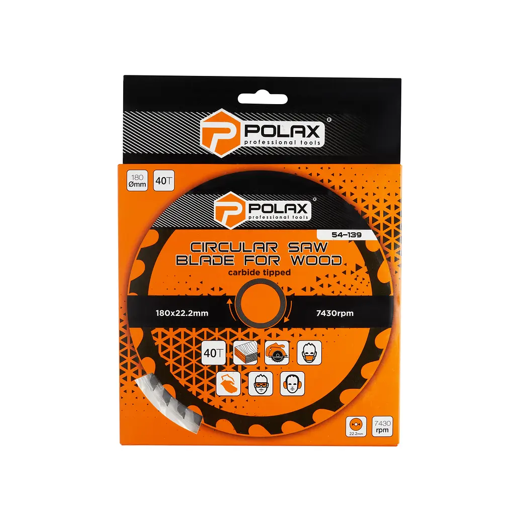 Диск пильний Polax по дереву з твердосплавними напайками 180x22.2/20, 40Т (54-139) - фото 3
