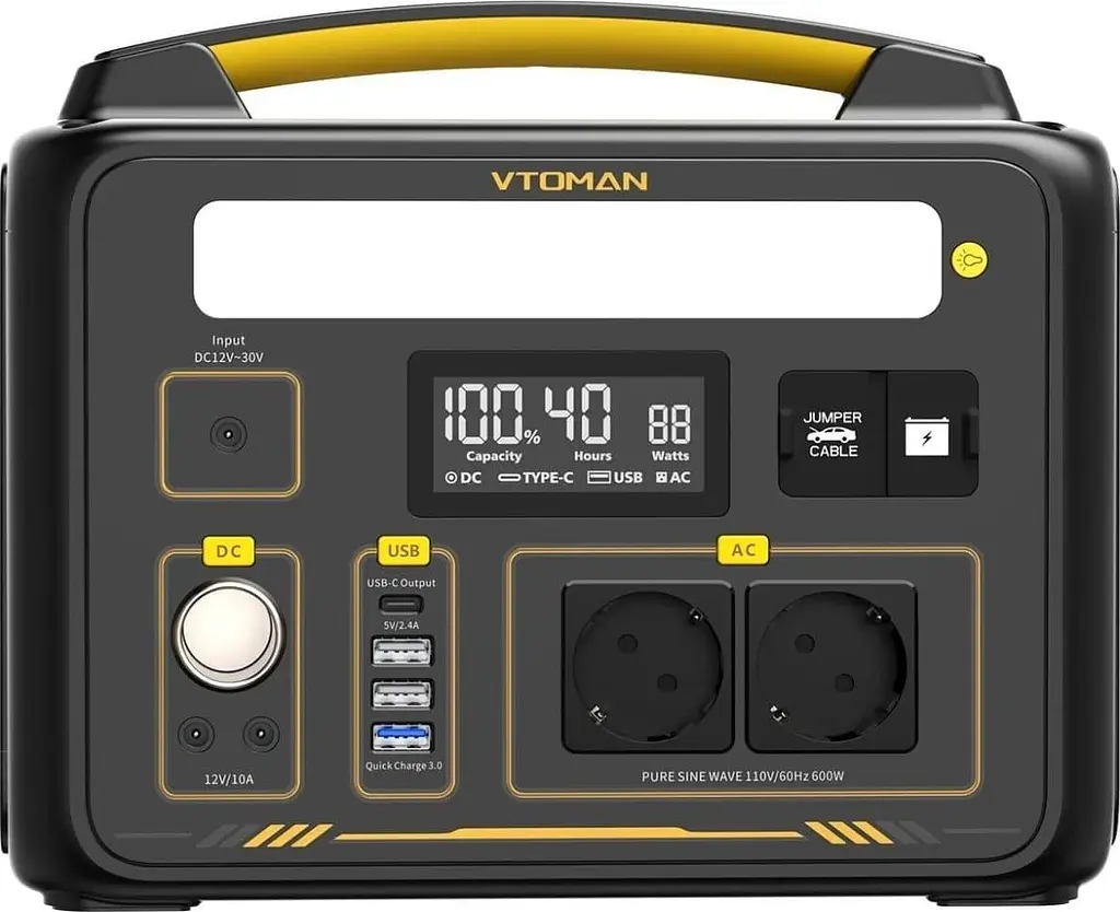 Портативна зарядна станція Vtoman Jump 600X LiFePO4, 299.52 Вт/ч 600 Вт (Jump 600X) - фото 3