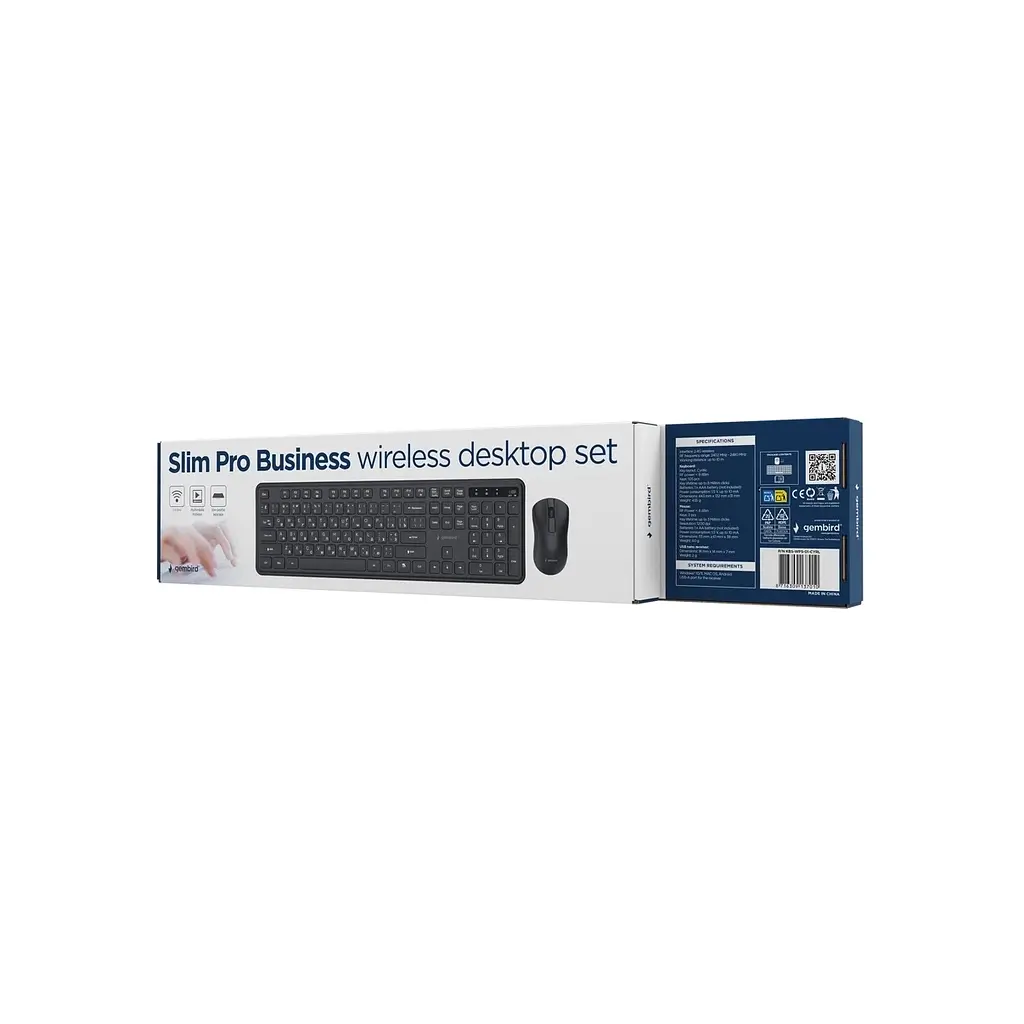 Комплект Gembird Slim Pro Business Wireless Black (KBS-WPS-01-CYRL) - фото 4