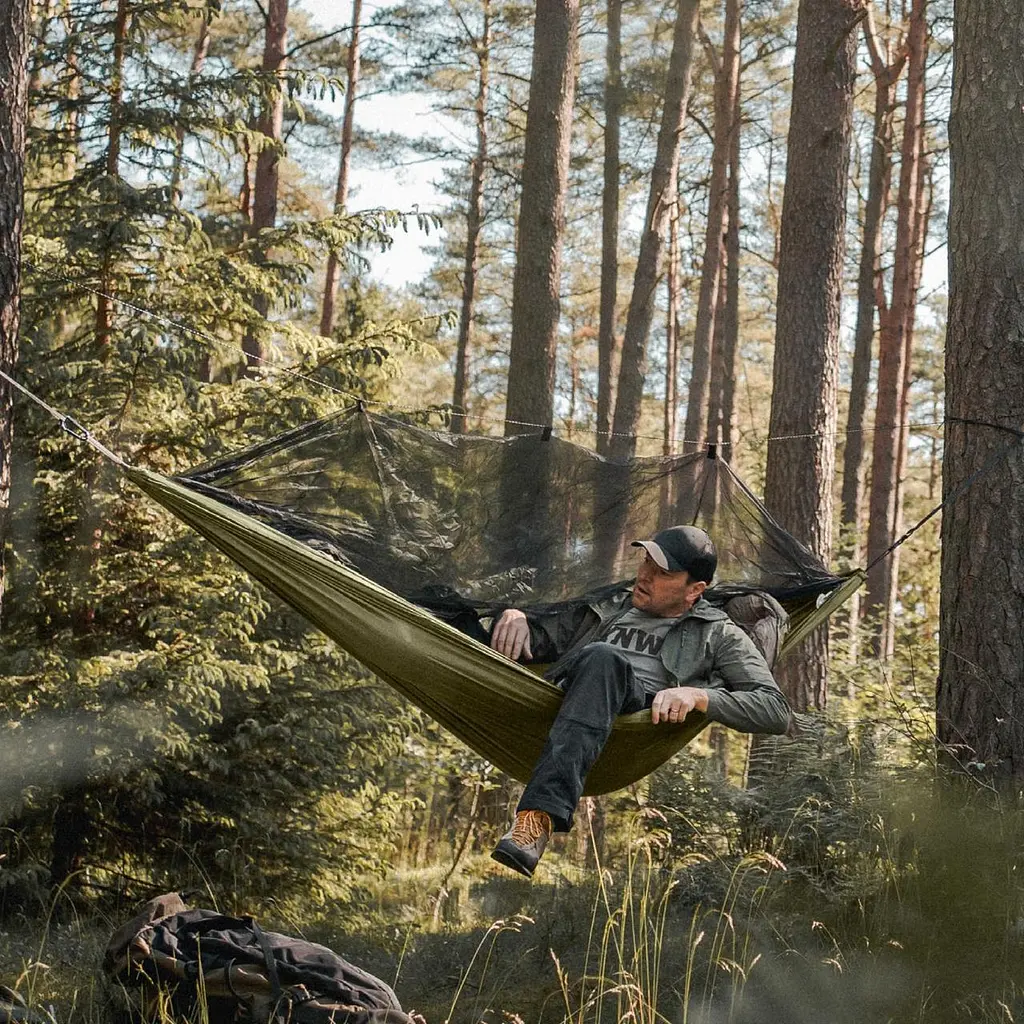 Гамак туристический Grand Canyon Bass Mosquito Hammock с москитной сеткой 320x150 см до 150 кг оливковый - фото 10