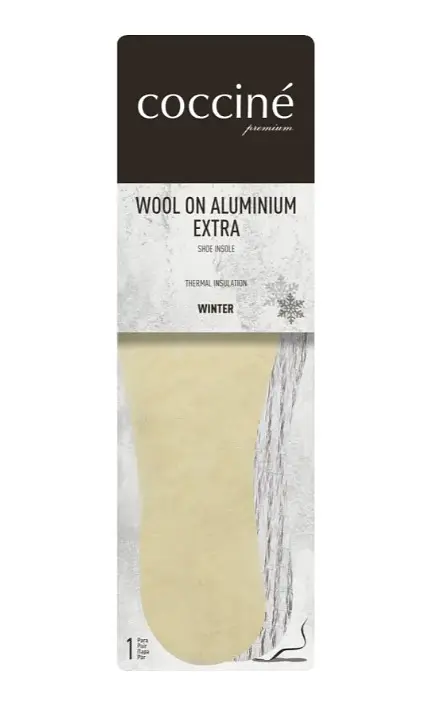 Устілки Coccine Wool On Aluminium Extra зимові вовняні з фольгою, термо, 3 мм. Розмір 38