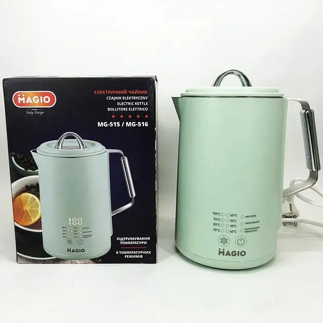 Електрочайник Magio МG-515 1500W 1.5 л дисковий подвійні стінки - фото 3