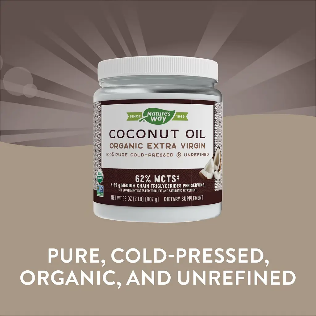 Органічна кокосова олія холодного віджиму Nature's Way Coconut Oil 907 г - фото 5