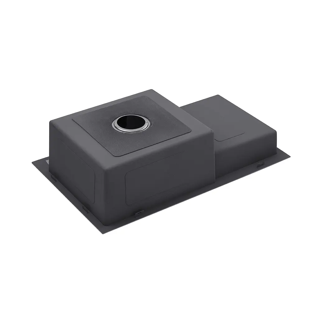 Кухонна мийка Kroner KRP PVD Schwarze - 7848LHM (3,0/1,0 мм) (CV030023) - фото 2