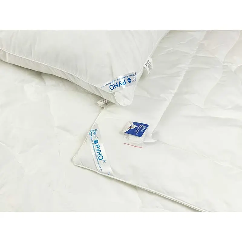 Ковдра демісезонна зі штучного лебединого пуху Руно чохол тік 172х205 см біла - фото 4