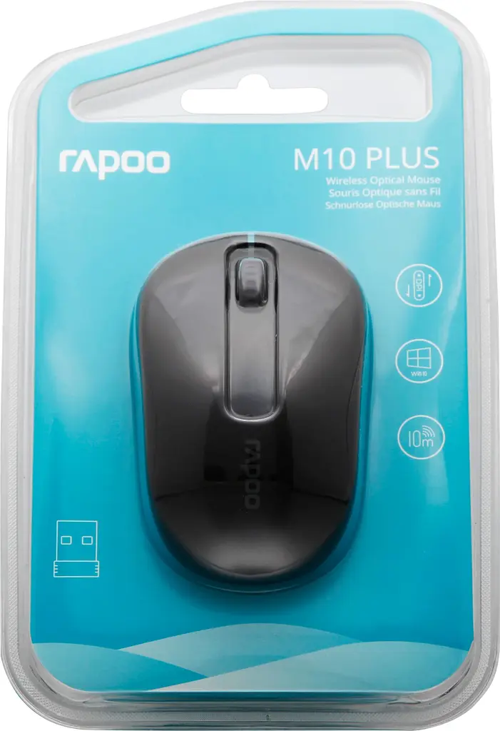 Миша RAPOO M10 Plus Wireless Optical Mouse black (17298) - фото 4