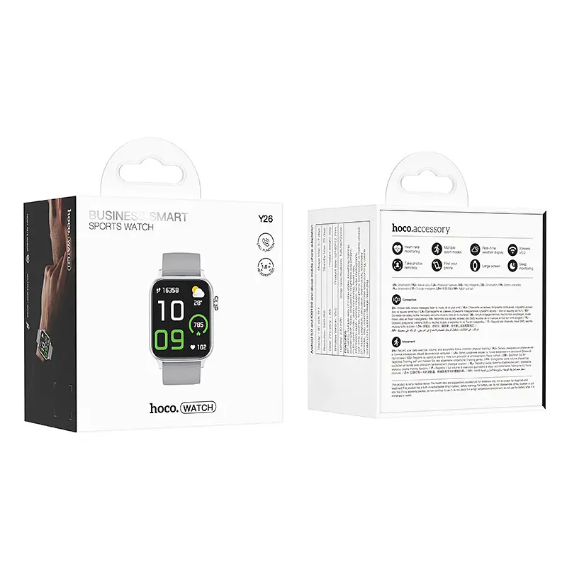 Смарт-годинник Hoco Smart Watch Y26 Smart sports watch (call version) Silver - фото 4