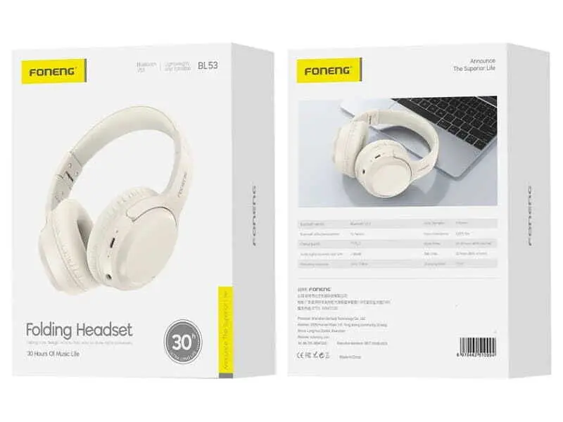 Навушники з мікрофоном Foneng Neckband Sport Beige (BL53-BG) - фото 2