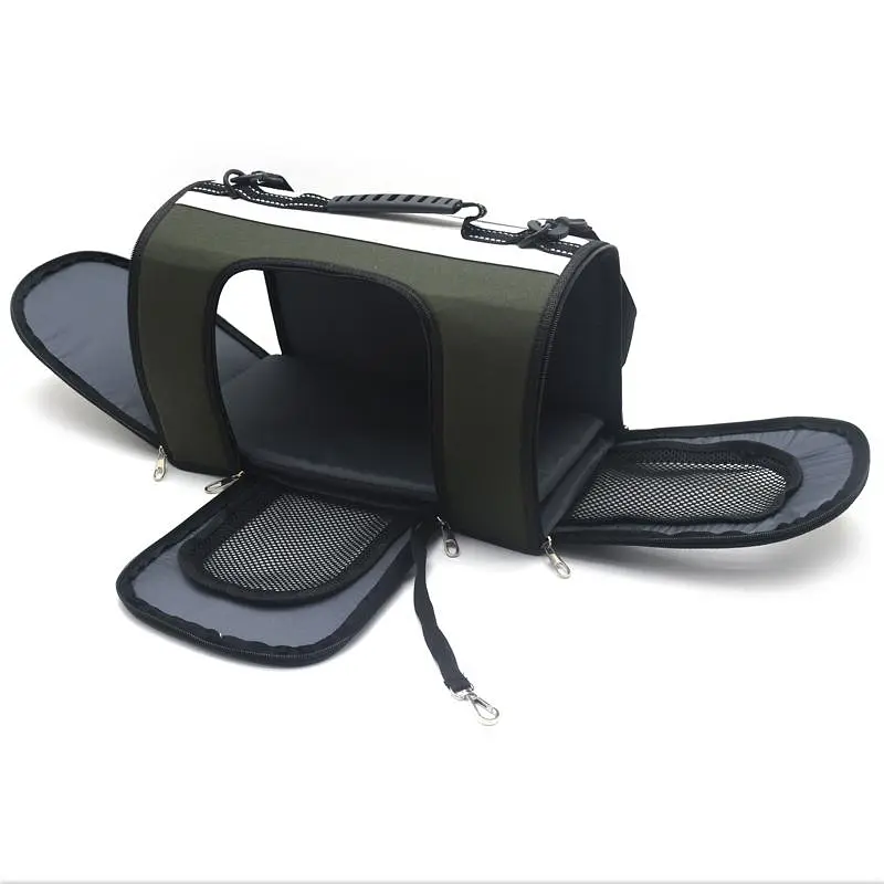 Дорожная сумка-тоннель для малых собак и кошек Zoo-hunt Бадо M №2 25х41х26 см зеленая - фото 5