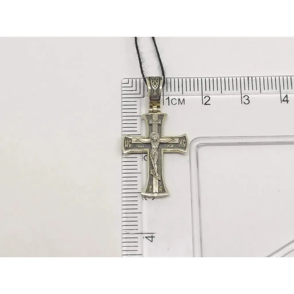 Золотий хрестик Харківська ювелірна фабрика. Розп'яття Христа. 11537-ЧЕВРО - фото 4